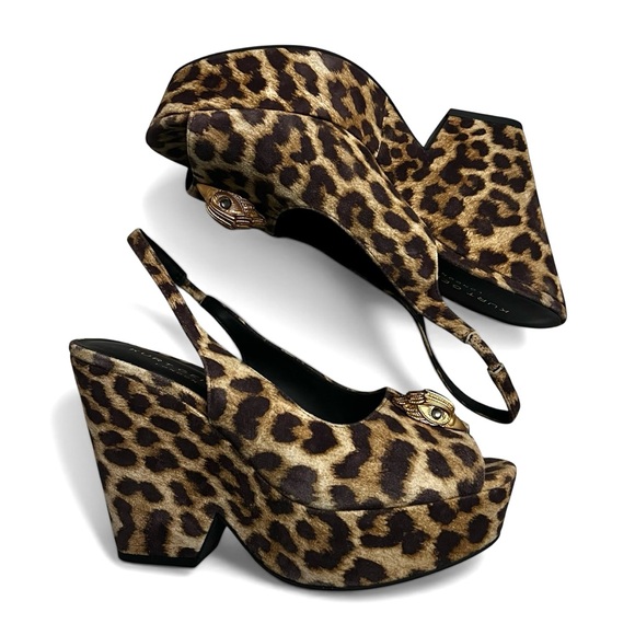 Kurt Geiger Shoes - Kurt Geiger London Leopard Slingback Platform Wedge Sandals Women’s 9 Maximalist